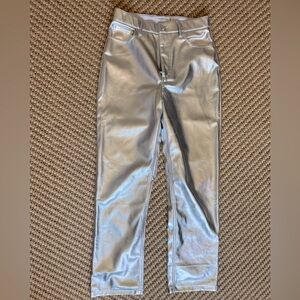 A&F The 90s Straight Ultra High Rise, silver, size 8 NEW